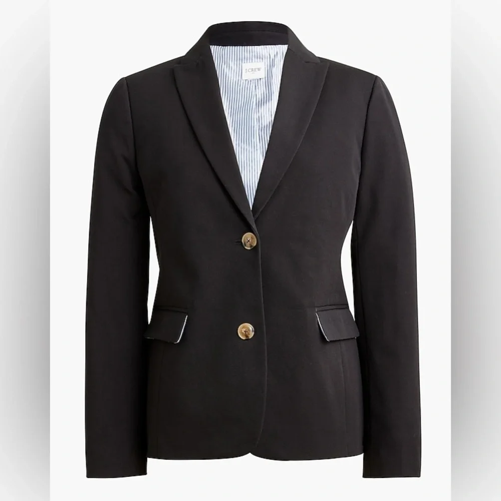 J. Crew Factory Cotton-blend two-button blazer in Black - Picture 3 of 12